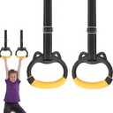 JIANWEI Gymnastics Rings Set for Kids, Professional Children Trapeze Bar Pull Up Rings with Straps Kids Playground Home Exercise Gym Rings with Drawstring Bag for Children Exercise