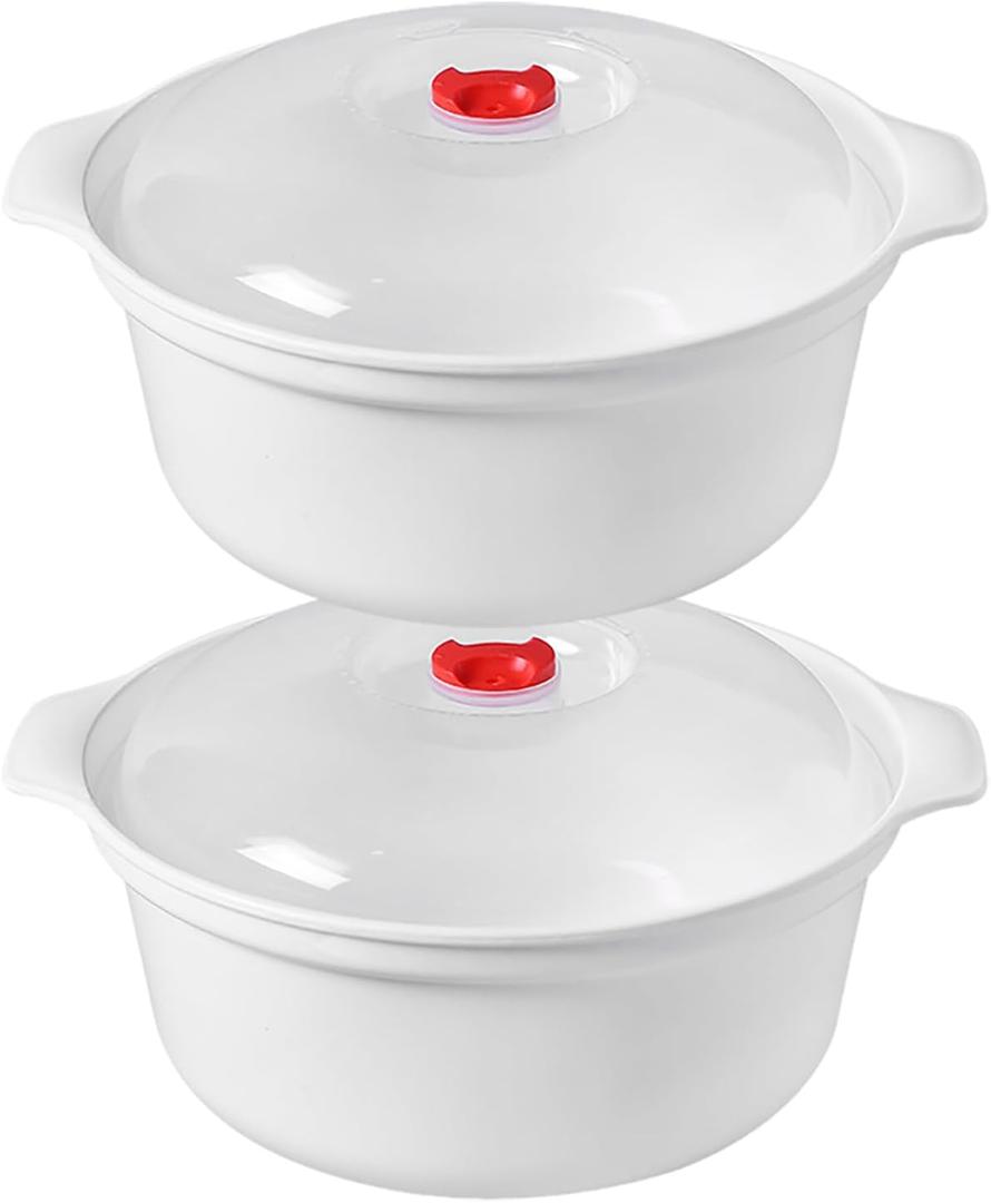 2 PCS Microwave Bowls with Lids Ramen Cooker Soup Bowls with Handls Microwavable Bowl Dishes Noodle Cooker Microwave Cookware for Office, College Dorm