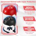 Toddler Kids Bike Helmet Set - Adjustable Cycling Helmet with Knee, Elbow Pads & Wrist Guards Sport Protective Gear Little Kid