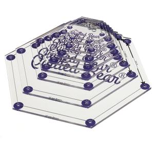 The Quilted Bear Hexagon Quilting Templates  8 Clear Non-Slip Acrylic Quilt Templates for Precise Fabric Cutting & Stress-Free Machine Quilting - Ideal for Quilt & Sewing Supplies (3")