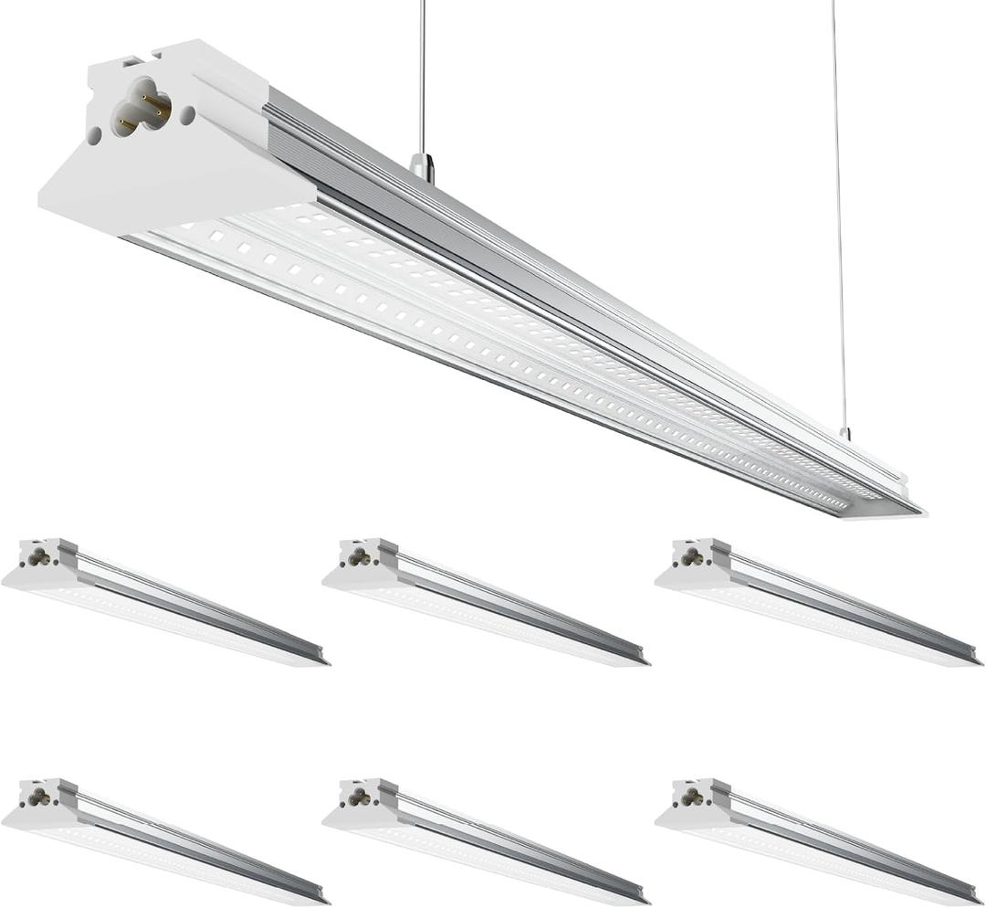 Linkable LED Shop Lights 4FT 6 Pack 50W 6500K Hanging 7000LM, 48 inchs