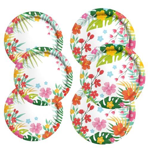 Gatherfun Tropical Luau Party Supplies Kit for 76 Count- Aloha Hawaiian Party Decorations with Disposable Paper Plates| BBQs & Summer party