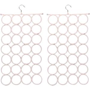 Tosnail Pack of 2 Scarf Hanger Holder Organizer Space Saver for Tie, Belt, Scarves, Socks - White, One Size