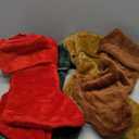 Hoosige 12 Pcs Christmas Stocking 18'' Bulk Thick Plush Fabric Hanging Christmas Stocking Decorations for Xmas Holiday Family Party Tree Fireplace Classic Ornaments (Red,Brown,Khaki,Dark Green)