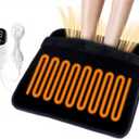 Electric Foot Warmer Mat Heating Pads with Fast Dual-Side Heated Technology, 6-Layers Heater Retention Fabric, 3 Timer Settings&9 Heat Levels, Birthday Gift for Men/Women Feet, 22"20" Black