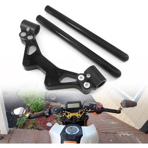 Adjustable Motorcycle Handlebar Compatible With Honda Grom MSX 125 MSX125SF 2013-2023 2024 2025 CNC Separated Clip-on Sport Handle Bars Kit (Black) Adjustable Motorcycle Handlebar Compatible With Honda Grom MSX 125 MSX125SF 2013-2023 2024 2025 CNC Separated Clip-on Sport Handle Bars Kit (Black)