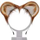 LittleLuluda Cute Headband Realistic Furry Ears Hairband for Mouse Animal Costume Accessory Set (Brown)