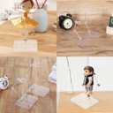 4Packs Action Figure Stand Assembly Action Figure Display Holder with Adjustable Support Arm, Base Doll Model Support Stand for 3.75" and 6" Figures Clear
