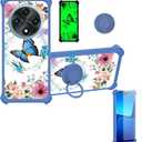 jioeuinly for UMIDIGI G100A Case Compatible for UMIDIGI G100 Phone Case Cover [with Tempered Glass Screen Protector][No Fit 5G][Hard PC + Soft Silicone][Ring Support] [Luminous Effect] YGL-LHD