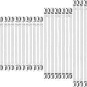 Boao 24 Pcs Bed Sheet Straps Heavy Duty Adjustable Elastic Fasteners Fitted Bed Holder Mattress Corner Sheet Fasteners Clips for Home Room Couch Supplies(White)