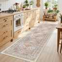 Runner Rug 2x8 Runners for Hallways Non Slip Washable, Vintage Hallway Runner Rugs for Living Room, Low Pile Soft Hallway Rug for Kitchen Bedroom Laundry Room Rug(Orange,2'x8')