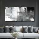 Kureful Black And White Wall Paintings Abstract Wall Decorations Canvas Prints Poster Wall Art 24x48 Home Decor Grey Artwork Painting Pictures for Living Room Dinning Room