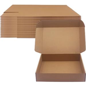 14x10x3 Inch Shipping Boxes Pack of 20, Brown Corrugated Cardboard Box Mailer Boxes for Packaging Small Business Shipping Recyclable Moving Storage Mailing Boxes Bulk Book Literature Gift Giving