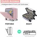 TRAVELEO 3 Piece Luggage Set 16 Inch Carry On with Front Opening, Expandable PC Hardshell Suitcase with 14" Cosmetic Case & Handbag, Lightweight Underseat Rolling Luggage with TSA Lock & PVC Cover