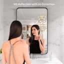 LOAAO Black Metal Framed Bathroom Mirror for Wall, 24X36 Inch Rounded Rectangle Mirror, Matte Black Bathroom Vanity Mirror Farmhouse, Anti-Rust, Hangs Horizontally or Vertically