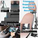 Car Back Seat Tray Table - Stable Foldable Auto Backseat Food Trays Desk for Rear Passenger Road Trip Eating & Work, Multifunctional Adjustable Travel Tray with Phone Drink Holder for Laptop iPad