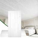 LooYee 24 PCS 2x4 FT Vertical Stripe Decorative Ceiling Tiles, 24x48 Inch 3D Modern Minimalist Ceiling Panels, PVC Waterproof Cuttable Material Ideal for Living Room Bedroom Cover 192 Sq.Ft