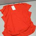 BTFBM Womens Summer Tops 2026 Ribbed T Shirts Crew Neck Short Sleeve Stretchy Ruched Slim Fit Workout Going Out Top(Red, XX-Large)