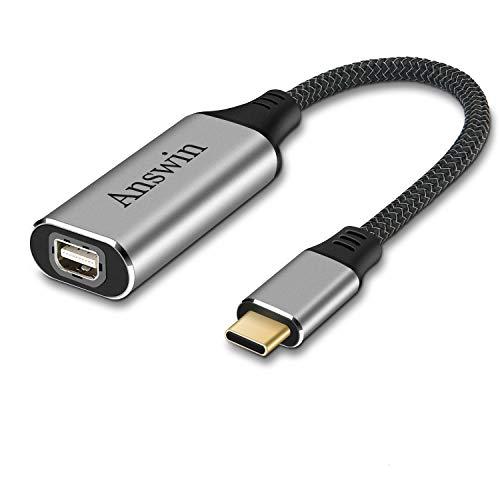 Answin USB C to Mini Displayport (4K@60Hz), Thunderbolt 3 to Mini DisplayPort Adapter for iPhone 15/16 Series, M1/M4 MacBook, MacBook Air/Pro 2016-2024, Galaxy S8-S24, Steam Deack and Rog Ally