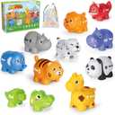 Learning Toys for 2 3 4 Year Old, 20 Pcs Number Matching Game with Digital English, 10 Different Animal Figures, Preschool Activities Montessori Fine Motor Toys for Toddlers Kids