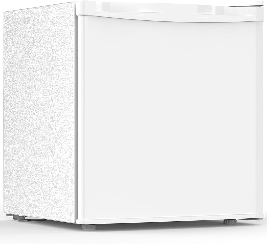 Electactic 1.7 Cu.ft Mini Fridge with Freezer, Compact Refrigerator, Single Reversible Door, Ultra Quiet, Energy Efficient for Office, Dorm, Bedroom, Apartment, White