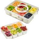 Snackle Box Container | Made with Food-Grade Durable Plastic | 8 Compartment Snack container with lid and Handle | Dishwasher Safe Snackle Box | perfect for Kids, Adults,Traveler and for picnic