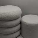 Square Set of 2 Sherpa Storage Ottoman Stool with Removeable lid,Load up to 440 lbs Footstool, Boucle Vanity Stool for Livingroom Bedroom Gray UASND69G (Grey)