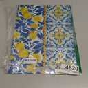 2 Pack Glass Cutting Board for Kitchen, Lemon Tempered Glass Cutting Board with Handles Set Gifts Charcuterie Cheese Snack Boards Decorative, 16 x 12 Inches and 12 x 8 Inches(Blue Lemon)