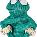 goDog Double Chew Guard Mesh Amphibianz Chameleon Squeaky Dog Toy - Teal, Large