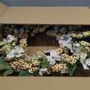 Admired By Nature 22" Artificial White Dogwood Berry Wreath Spring Summer Wreaths for Front Door Farmhouse Wreaths Outdoor Indoor decorative door Wreath For Front Door Home Office Holidays Dcor (White Dogwood Wreath)