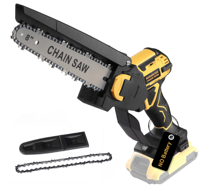 Chainsaw for Dewalt 20V MAX Battery(Battery Not Included)
8-Inch Brushless Cordless Pruning Chainsaw, 24.6FT/S Fast Powerful Cutting, 4000RPM Electric for Wood Cutting