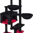 KIYUMI Cat Tree Cat Tower Condo with Sisal Scratching Post for Indoor Cats Cat Tree Cat Furniture with Hammock Perch and Kitten Ball Toys, Multi-Level Pet Activity Center, RedBlack (39")