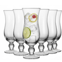 Hurricane Glassware Set of 6, Clear Glass Drinkware for Cocktails Smoothies Iced Tea Water, Premium Transparent Barware Serving Cups Home Kitchen Restaurant Use, Ideal for Parties Events Entertaining