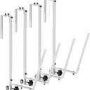 4 Pcs Solar Cover Holder for Above Ground Pool Adjustable Solar Holder Metal Equipment Storage Hooks for Framed Above Ground Swimming Pools (White)