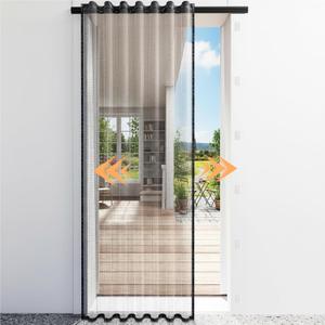 Magnetic Screen Door with Sliding Track, Retractable Sliding Screen Door Mesh, Fits Door Size 36 x 80 Inch, Smooth-Gliding, Easy to Install for Front Back Patio Single French Doors