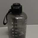 AQUAFIT 64 oz Water Bottle with Time Marker - Straw & Chug Lid - BPA Free Half Gallon Gym Water Bottle with Handle - Big Gallon Jug (Gray, 64 Ounces)