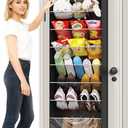 ZATOCL 8-Tier Over The Door Organizer, Space Saving Hanging Shoes Organizer and Storage Unit, Organizer for Closet, Bedroom, Entryway, Black