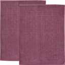 Superior 100% Cotton Bathmat Set, Bath Mats, Bathroom Decor, Shower, Bathtub Essentials, Home Accessories, Small Washable Rug, No Backing, Heavyweight, Nora Collection, Set of 2, 22" x 35", Plum
