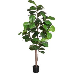 LUWENER 6ft Artificial Fiddle Leaf Fig Tree Plant, Fake Ficus Lyrata in Pot,Ficus Faux Plant Artificial Trees for Office Indoor Outdoor Garden Living Room Home Decor 1PCS-71in (Green)