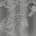 Avidlove Women Lingerie Lace Bodysuit Teddy Lingeries V Neck Cut Out One Piece Mini Babydoll (Medium, White)