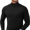 Men's Turtleneck Casual Basic High Neck Long Sleeve T Shirts Half Neck Lightweight Pullover Sweater, M
