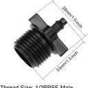 uxcell Barb Drip Pipe Connector 1/2 BSPF Male Thread 4/7mm Hose Fitting for Garden Agricultural Irrigation System, Plastic 20pcs