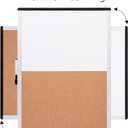 Amazon Basics Magnetic Dry Erase Whiteboard & Cork Board Combo, Double-Sided, Lightweight, Easy to Install, Plastic/Aluminum Frame, 17" x 23"