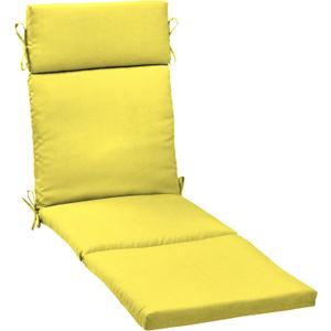 Arden Outdoor Chaise Cushion, 21 in x 72 in, Weather-Proof, Rain-Proof, Fade Resistant Patio Cushion for Chaise Lounger Lemon Yellow Leala