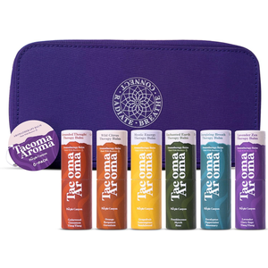 Aromatherapy 6 Pack of Essential Oils Balm Sticks in Travel Case | Aromatherapy Balms Gift Set of Pure Essential Oil Blends | Perfect Mindfulness Gift and Stress Relief Gifts for Women and Men