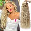 Goddess Locs Crochet Hair 18Inch 8Packs Boho Faux Locs,Blonde Crochet Locs With Curly Ends River Hippie Locs Bohemian Locs Crochet Hair(613#, 18inch(Pack of 8))
