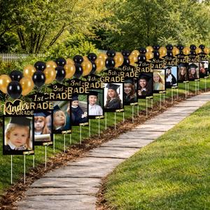 Leinuosen 13 Pcs 2026 Graduation Decorations K-12 Photo Yard Signs with Stakes, Class of 2026 Picture Display Lawn Decorations Congrat Grad Photo Sign for Kindergarten Middle High School Senior School