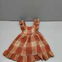 Baby Girls' Dresses Fly Sleeve Plaid Baby Dress Flannel Overall Skirt Dress Fall Winter Festival Outfits (18-24 Months, Orange)