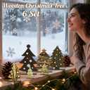 6PCS Christmas Decorations Indoor  Farmhouse Christmas Table Bookshelf Decor, Holiday Decorations Indoor for Home Office, Table, Home, Mantel, Shelf, Desk Xmas Decor