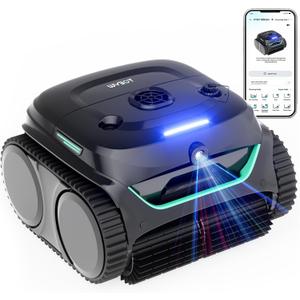 WYBOT C2 Vision Pool Vacuum Robot with AI Camera, Gloss Black‑Green